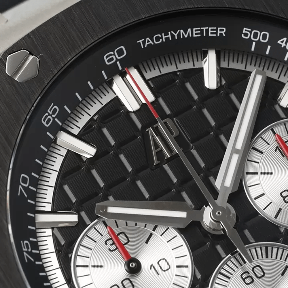 오데마피게 로얄오크 오프쇼어 크로노그래프 블랙 다이얼 SS 세라믹 블랙 러버 밴드 44mm 26420