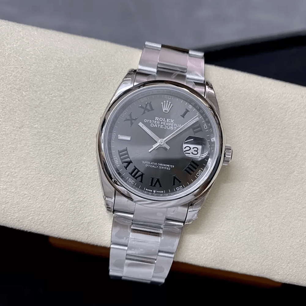 롤렉스 데이저스트 그레이 윔블던 로만 다이얼 스무스 베젤 오이스터 36mm 126200