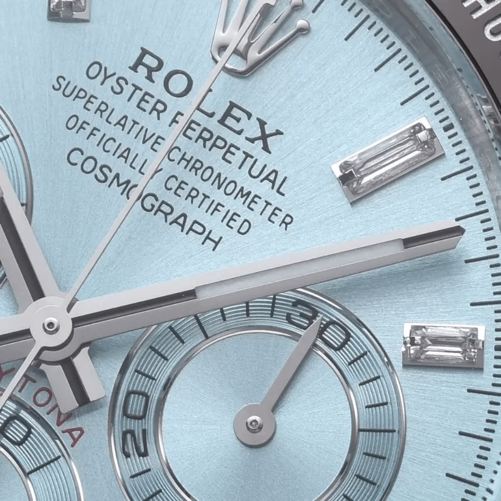 롤렉스 데이토나 크로노그래프 아이스블루 다이얼 크리스탈 인덱스 SS 브레이슬릿 40mm 116506