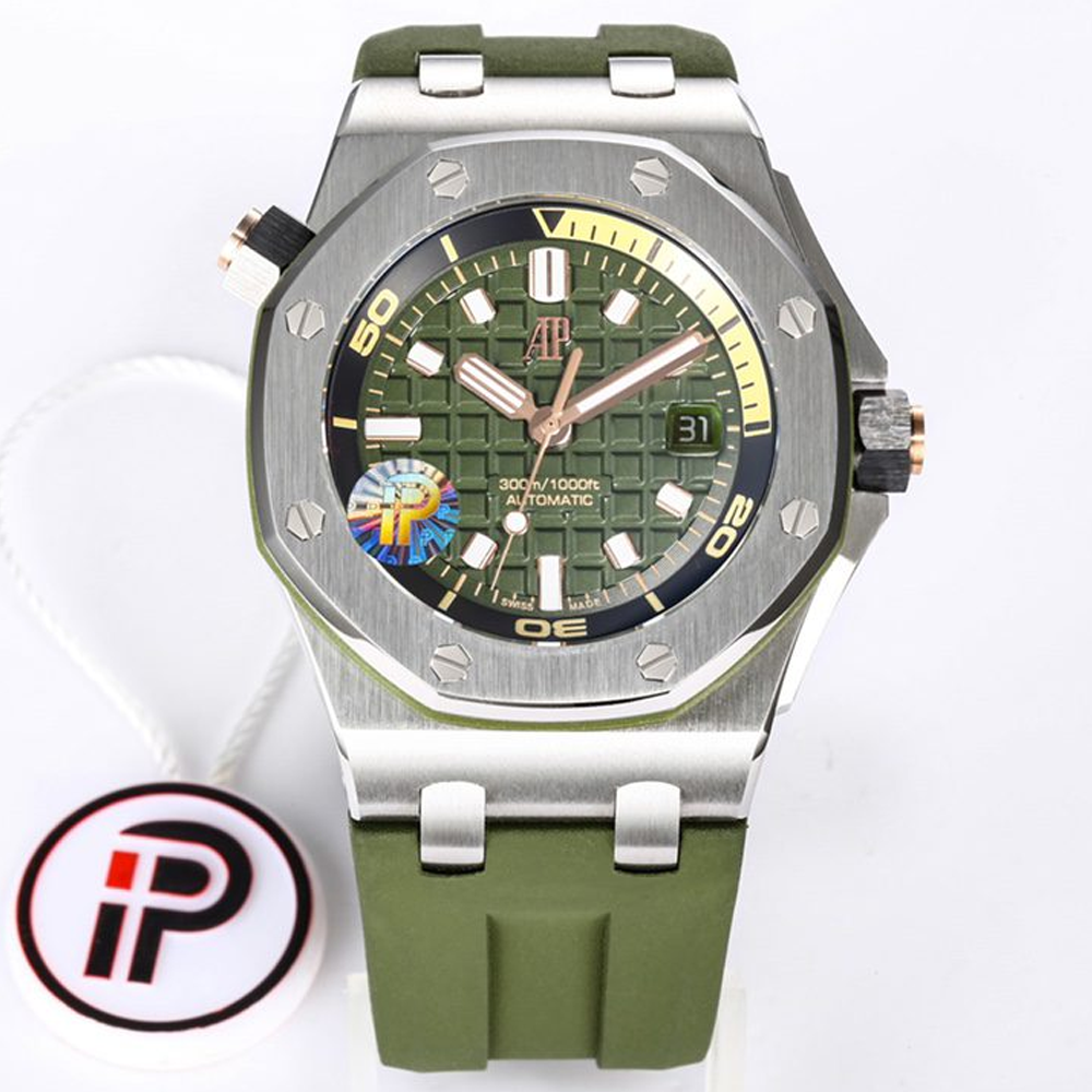 오데마피게 로얄오크 오프쇼어 다이버 그린 다이얼 그린 러버 스트랩 42mm 15720ST