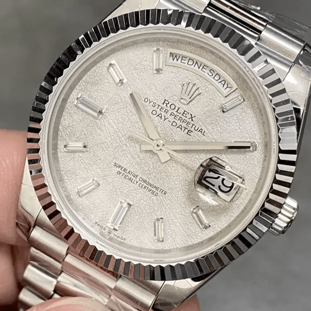 롤렉스 데이데이트 운석 다이얼 바게트다이아 40mm V3(텅스텐 헤비 버전) 228239