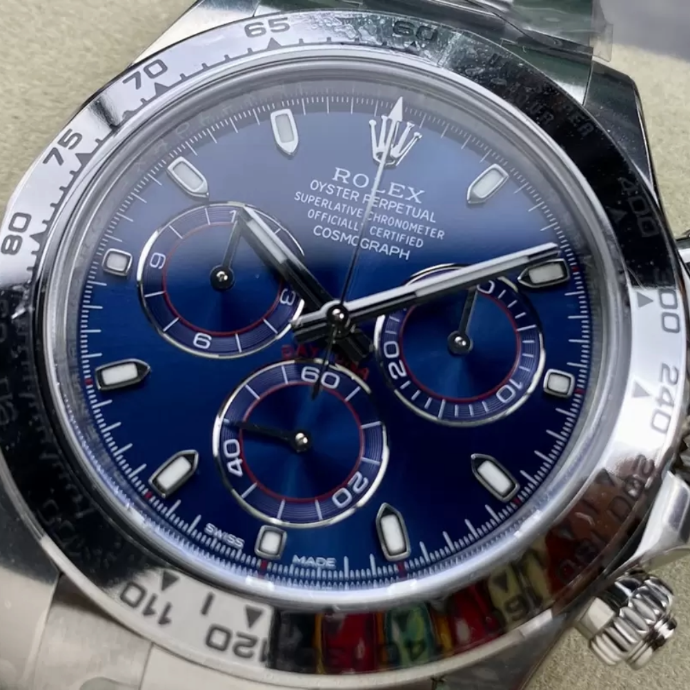 롤렉스 데이토나 크로노그래프 청판 다이얼 바인덱스 SS 브레이슬릿 40mm 116509