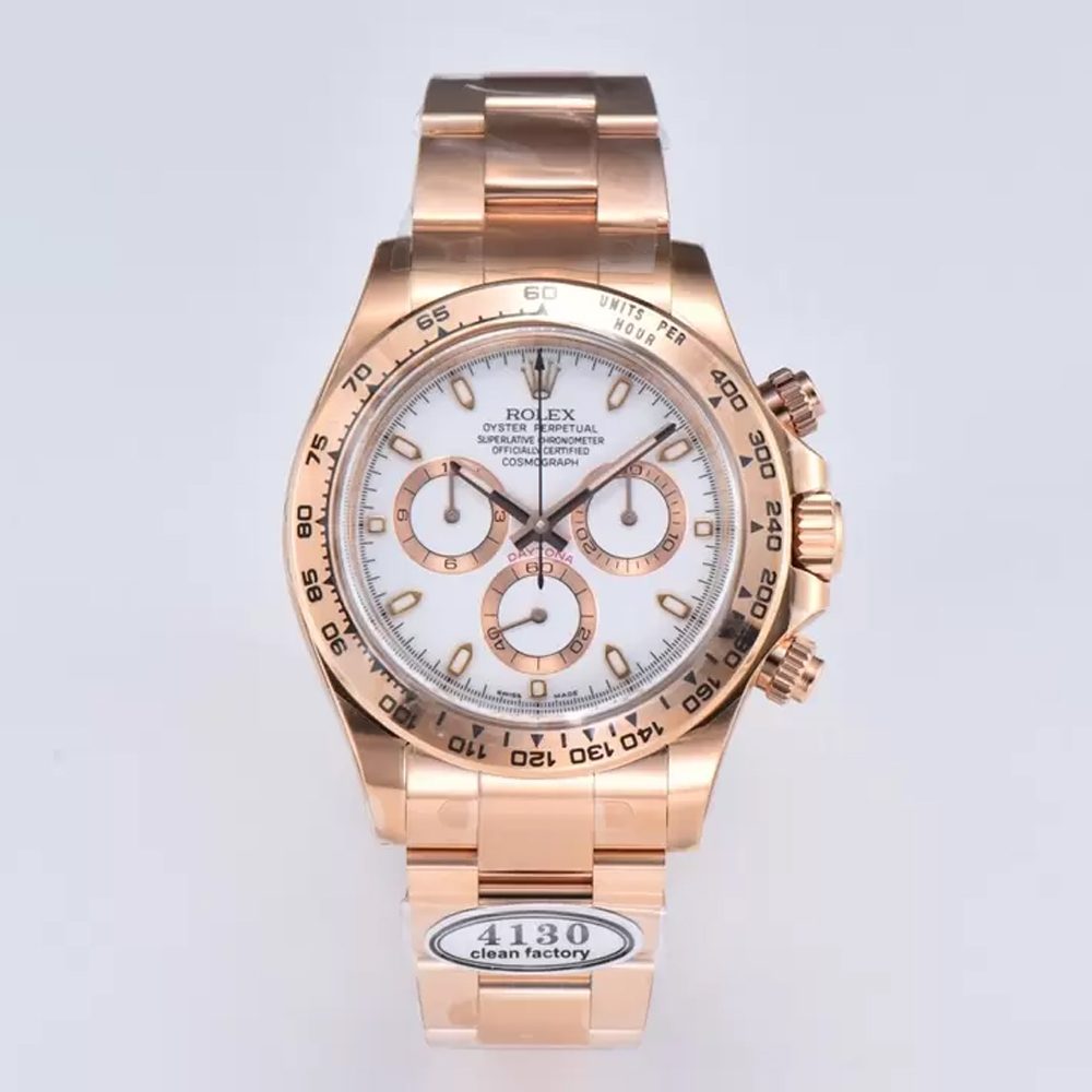롤렉스 데이토나 크로노그래프 화이트 다이얼 바인덱스 RG 금통 40mm 116505