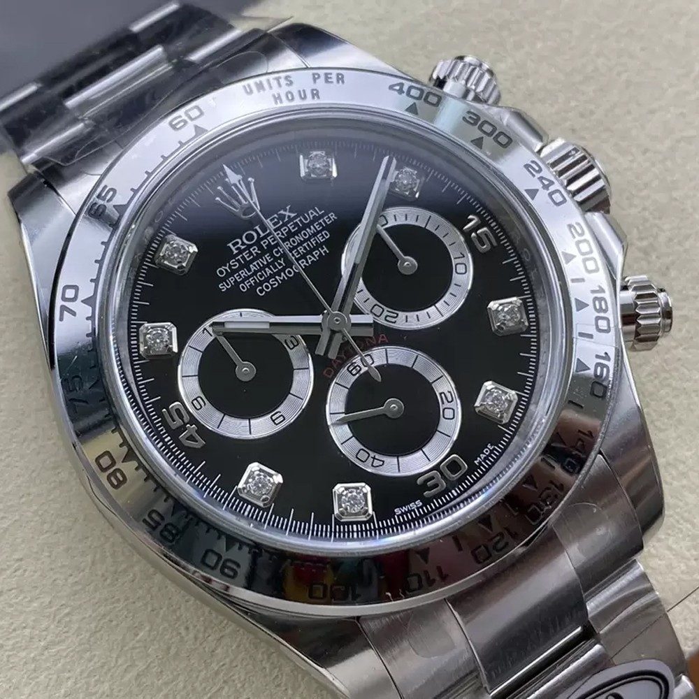 롤렉스 데이토나 크로노그래프 검판 다이얼 8P다이얼 SS 브레이슬릿 40mm 116509