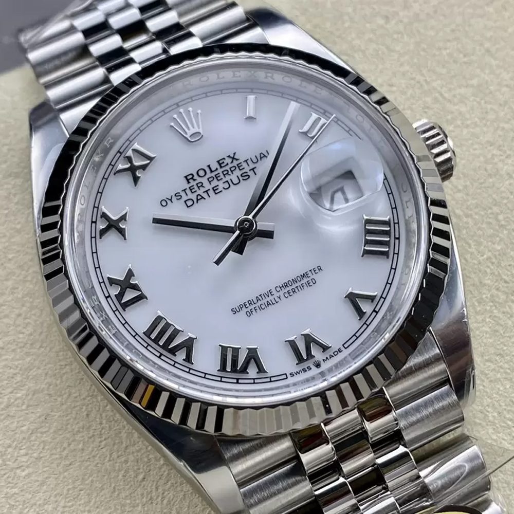 롤렉스 데이저스트 흰판 로만 다이얼 SS 쥬빌레 36mm 126234