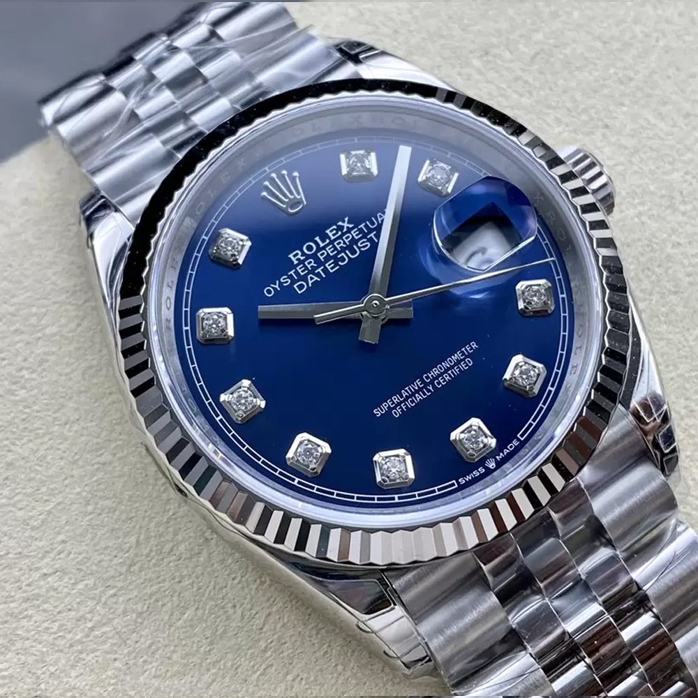 롤렉스 데이저스트 청판 다이얼 10P다이아 SS 쥬빌레 36mm 126234