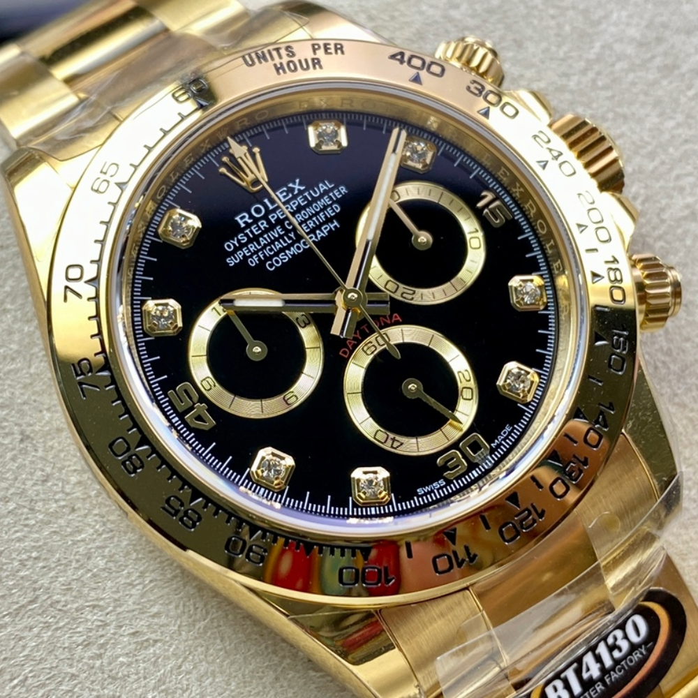 롤렉스 데이토나 크로노그래프 검판 다이얼 8P다이아 YG 금통 40mm 116508