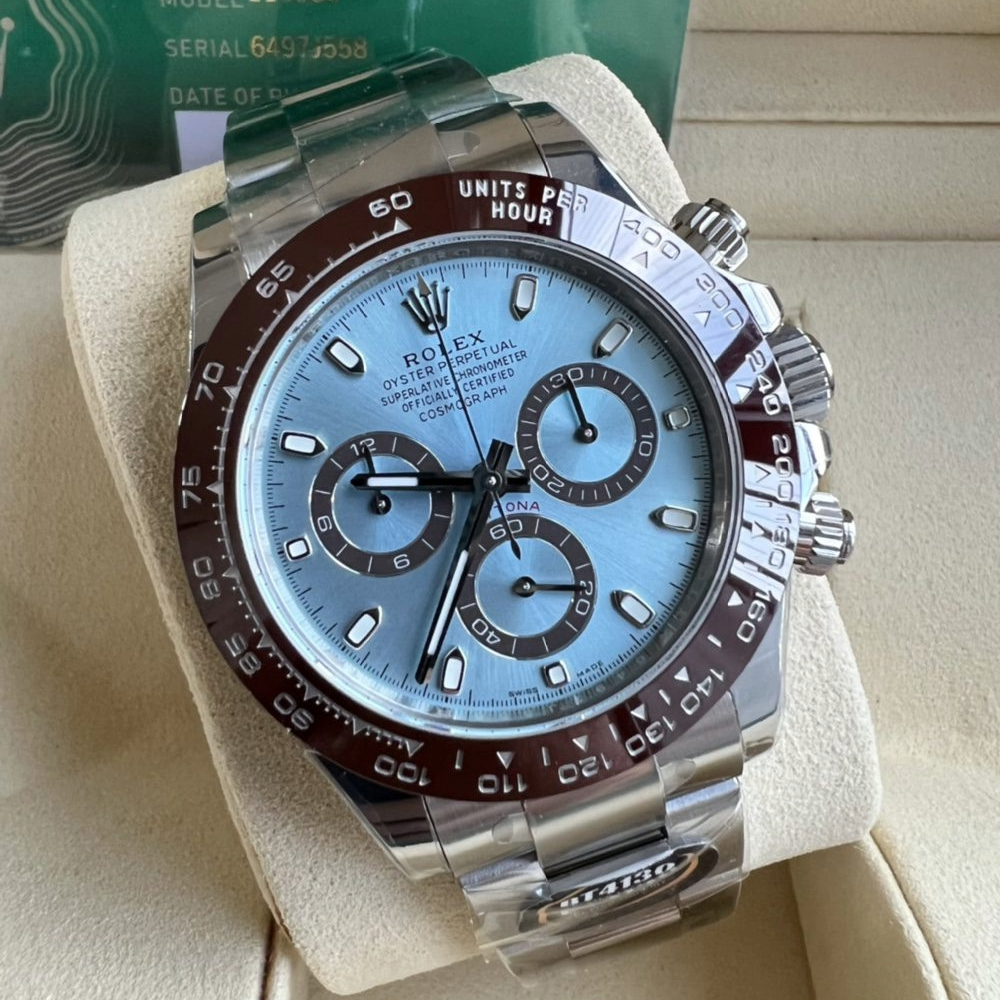 롤렉스 데이토나 크로노그래프 아이스블루 다이얼 바인덱스 SS 브레이슬릿 40mm 116506