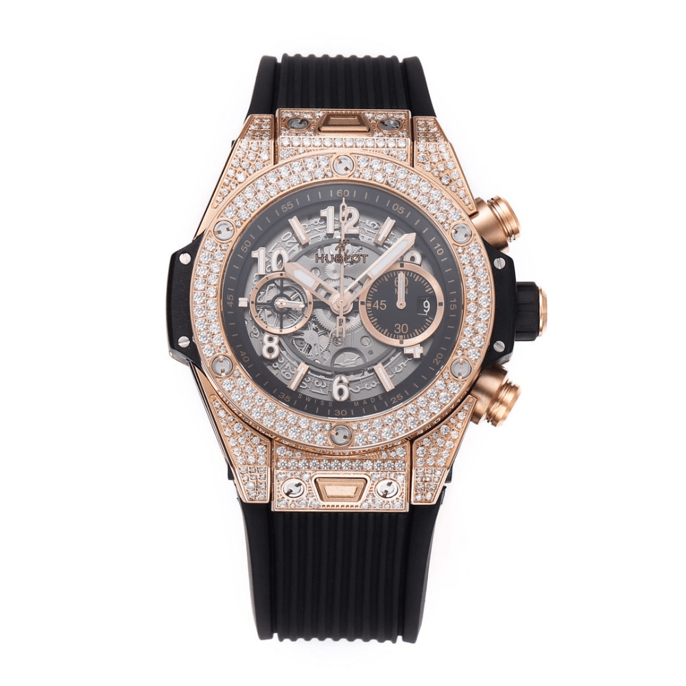 위블로 빅뱅 유니코 킹 골드 풀다이아 러버 스트랩 44mm 421.OX.1180.RX.1104