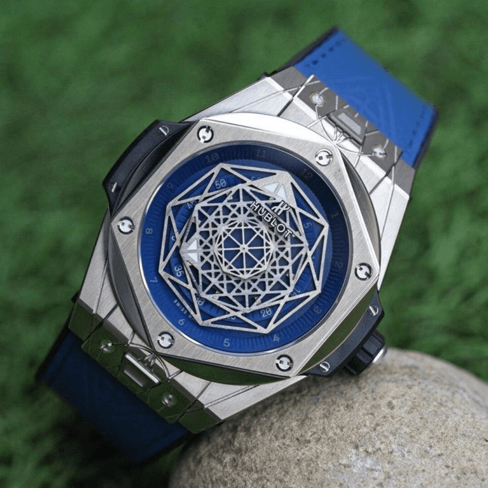 위블로 빅뱅 상 블루 티타늄 블루 가죽 스트랩 45mm 415.NX.7179.VR.MXM18