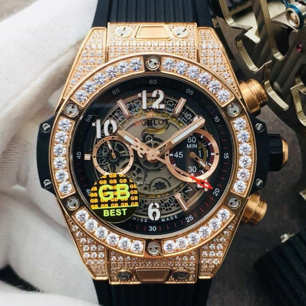 위블로 빅뱅 유니코 로즈골드 풀다이아 45mm 441.OX.1180.RX.1704