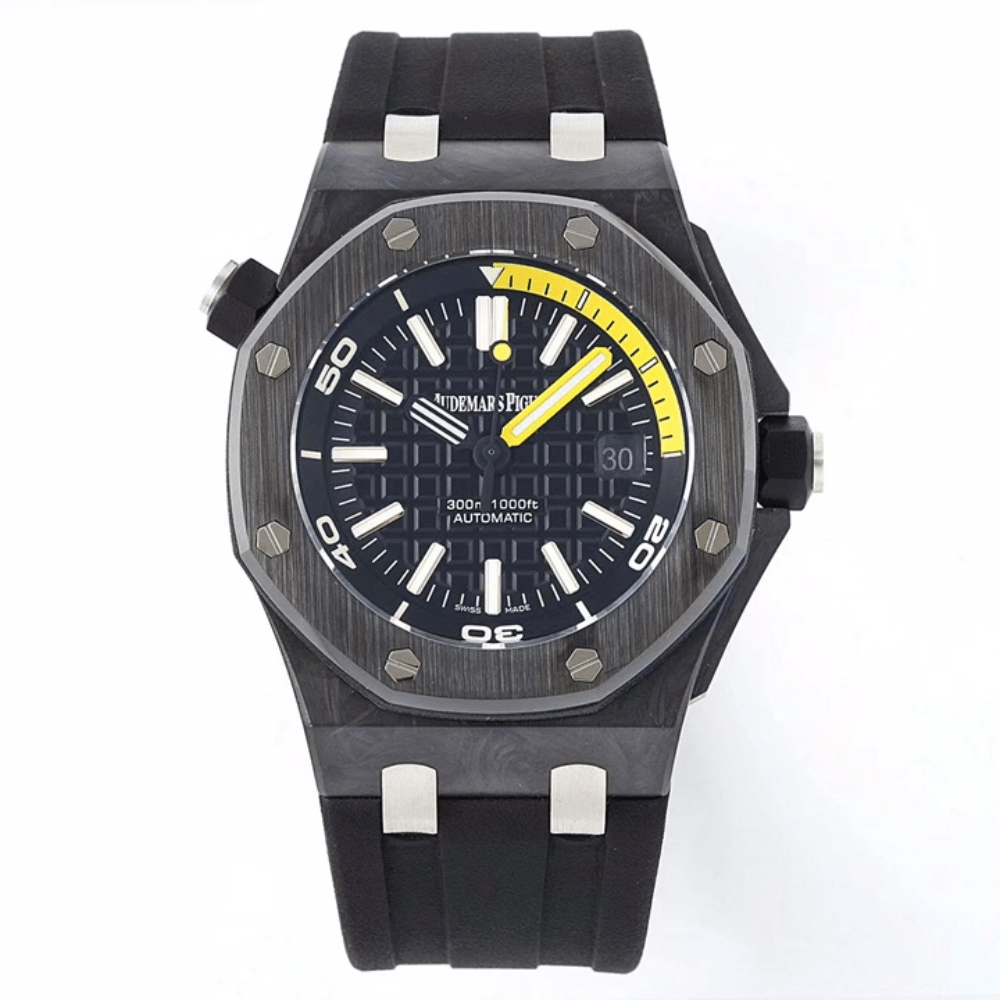 오데마피게 로얄오크 오프쇼어 다이버 블랙 다이얼 세라믹 블랙 러버 스트랩 42mm 15706AU