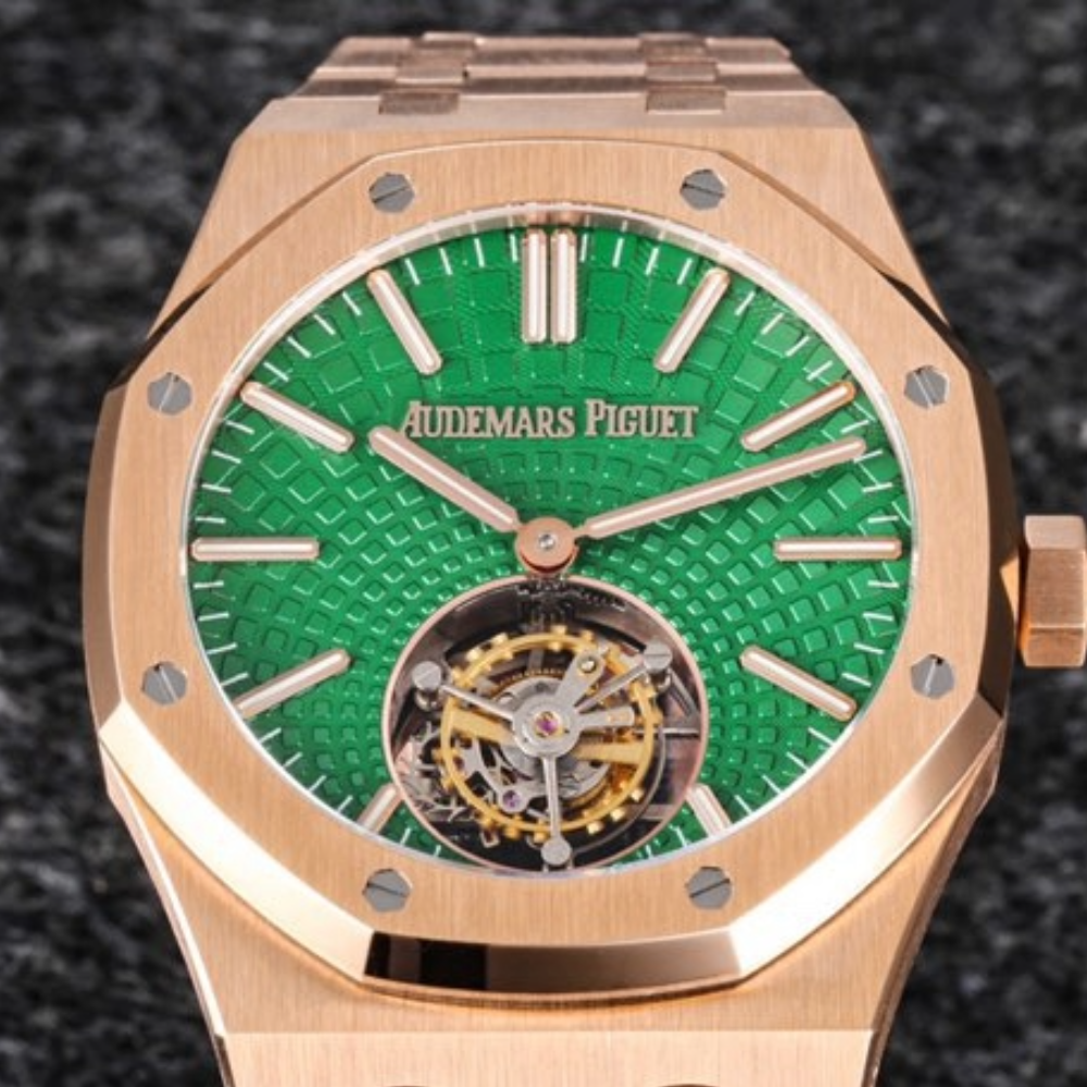 오데마피게 로얄오크 플라잉 투르비옹 그린 다이얼 로즈골드 금통 41mm 26533OR