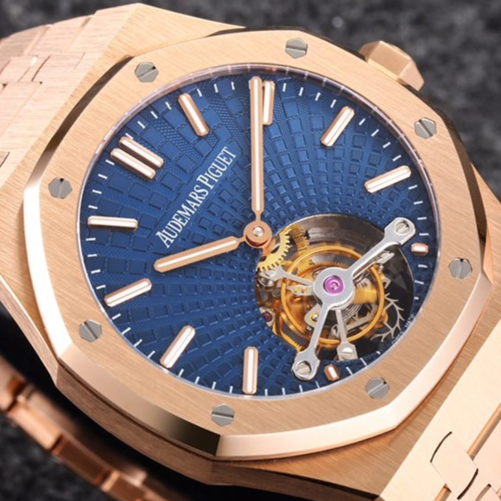 오데마피게 로얄오크 투르비옹 엑스트라씬 블루 다이얼 로즈골드 금통 V3 41mm 26522OR