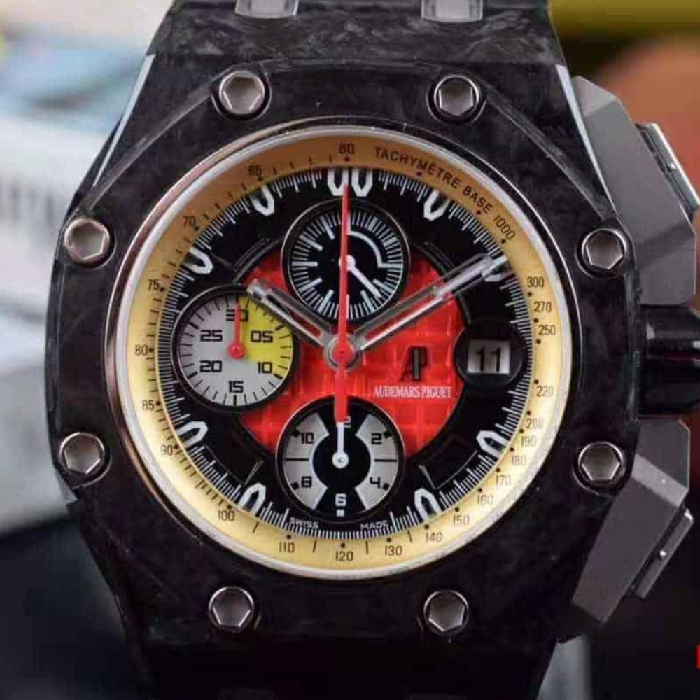 오데마피게 로얄오크 오프쇼어 그랑프리 한정판 카본 블랙 가죽 스트랩 V2 44mm GP26290