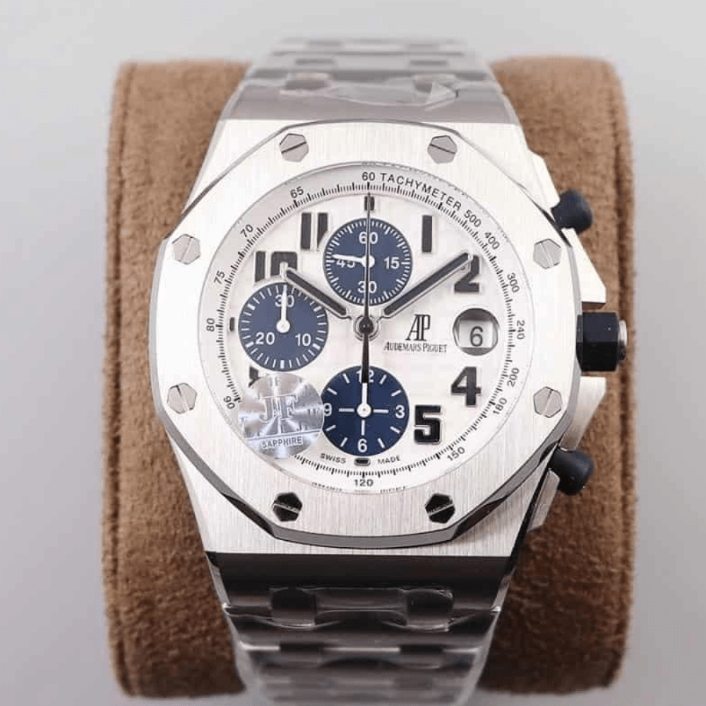 오데마피게 로얄오크 오프쇼어 화이트/블루 다이얼 스틸 SS 브레이슬릿 V2 42mm 26170ST