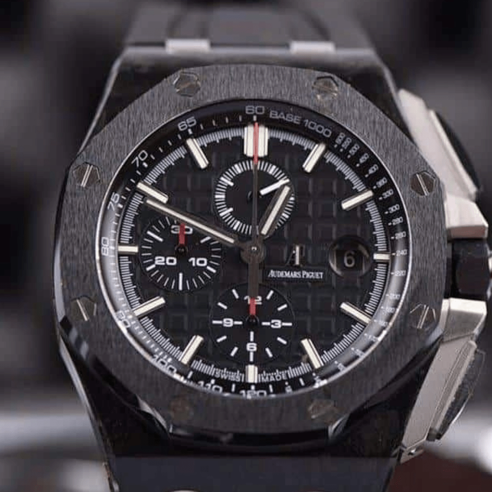 오데마피게 로얄오크 오프쇼어 블랙 다이얼 카본 블랙 러버스트랩 44mm 26400AU