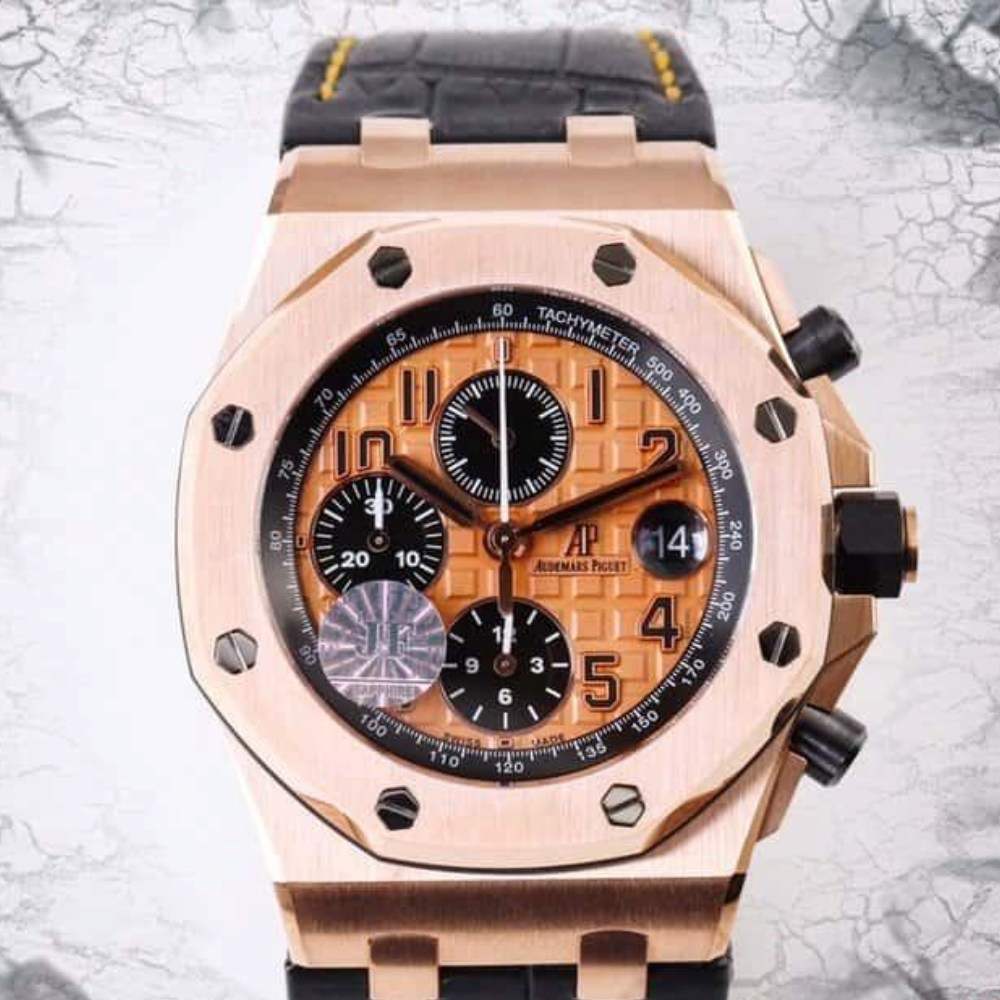 오데마피게 로얄오크 오프쇼어 로즈골드 다이얼 RG 가죽 스트랩 42mm 26470OR