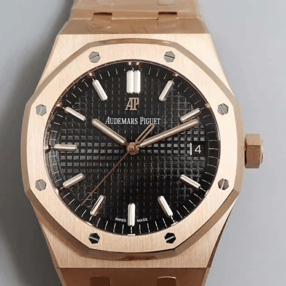 오데마피게 로얄오크 블랙 다이얼 로즈골드 금통 41mm 15500OR