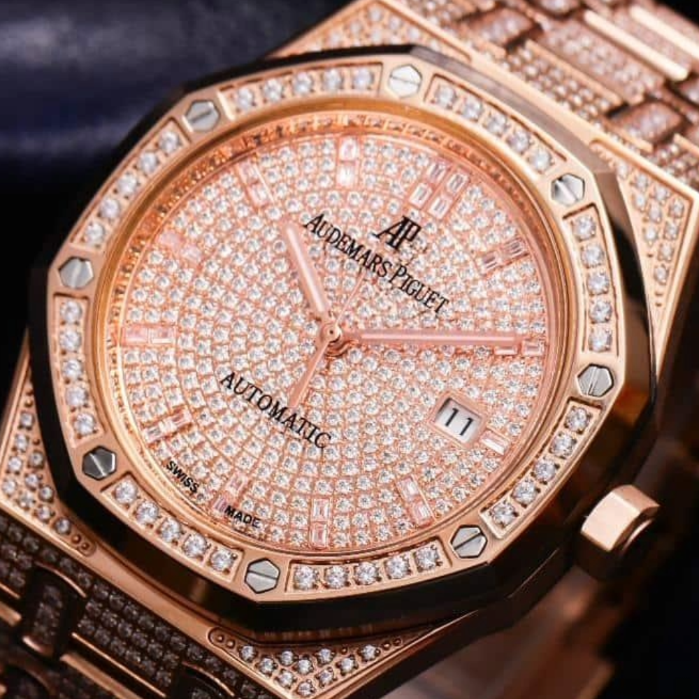 오데마피게 로얄오크 풀다이아 셋팅 로즈골드 41mm 15452OR