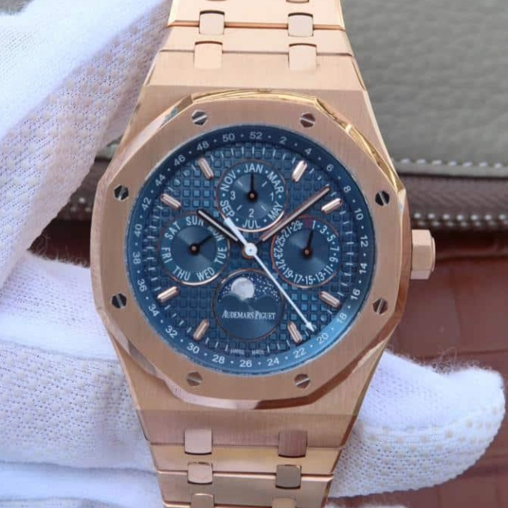 오데마피게 로얄오크 퍼페츄얼 블루 다이얼 로즈골드 금통 41mm 26574ST