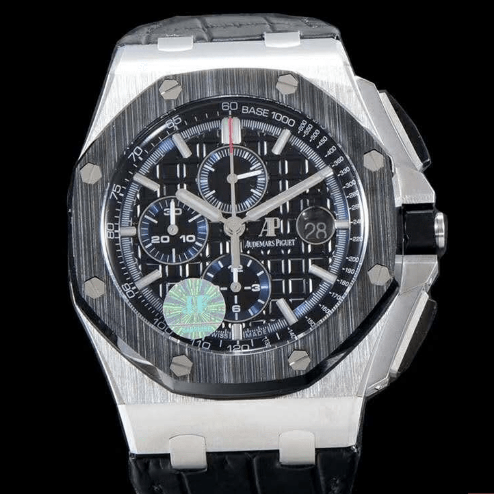 오데마피게 로얄오크 오프쇼어 블랙 다이얼 세라믹 베젤 스틸 러버 스트랩 44mm 스페셜에디션 26411PO