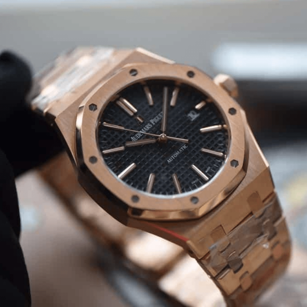 오데마피게 로얄오크 블랙 다이얼 로즈골드 금통 41mm 15400OR