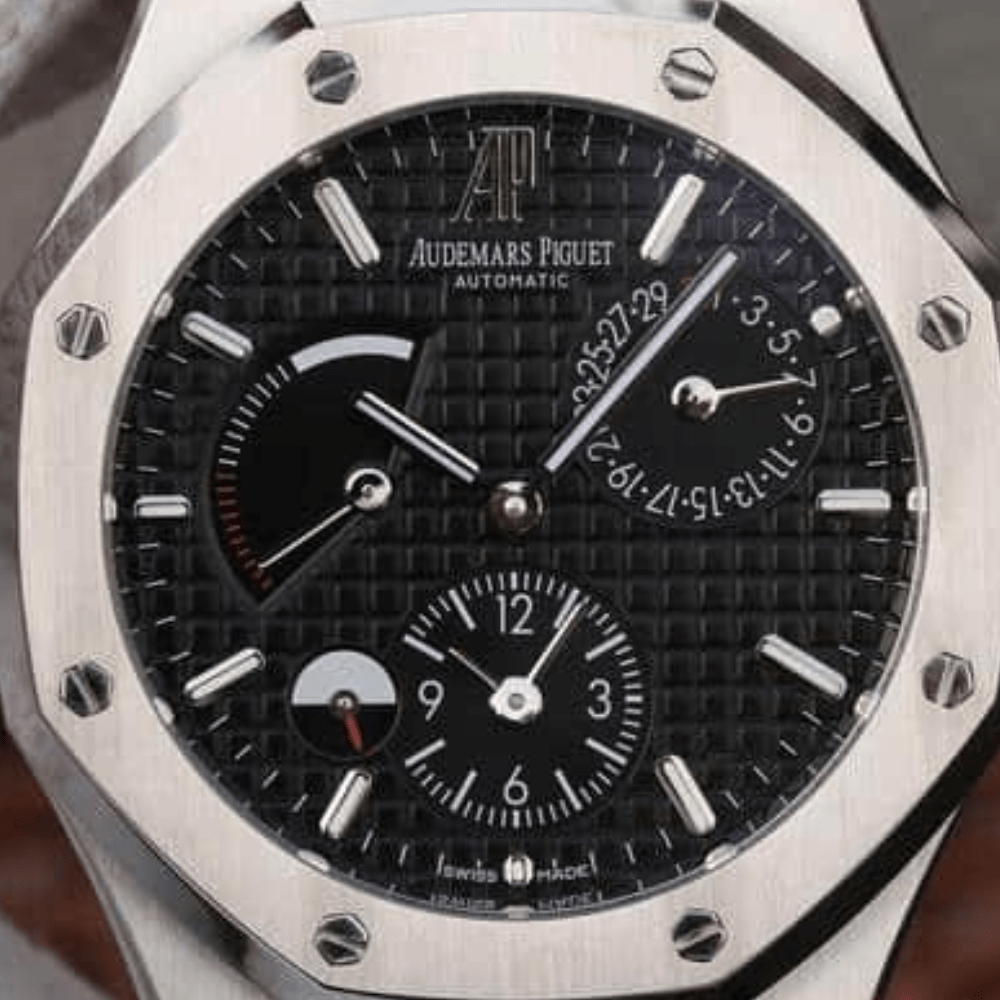 오데마피게 로얄오크 블랙 텍스처 다이얼 스틸 SS 브레이슬릿 41mm 26120