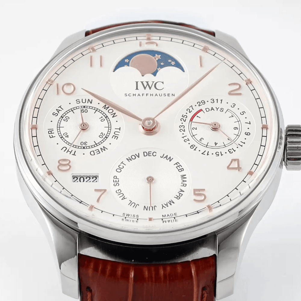IWC 포르투기저 퍼페츄얼 캘린더 상하이 스토어 스페셜 에디션 화이트 다이얼 44mm IW503307