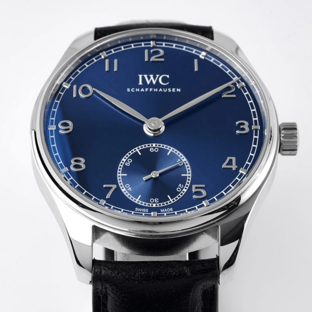 IWC 포르투기저 화이트골드 블루 다이얼 레더 스트랩 40mm IW358305