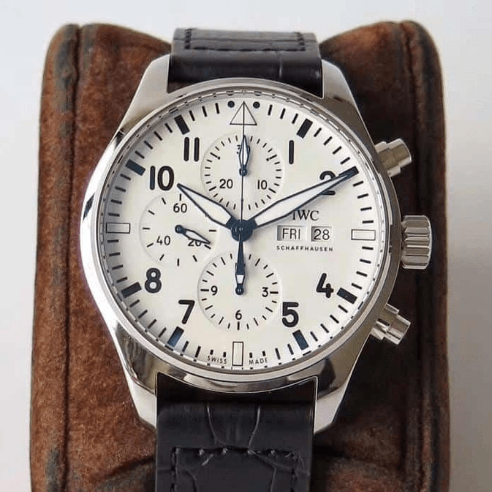 IWC 파일럿 크로노그래프 150주년 에디션 레더 스트랩 43mm IW377725