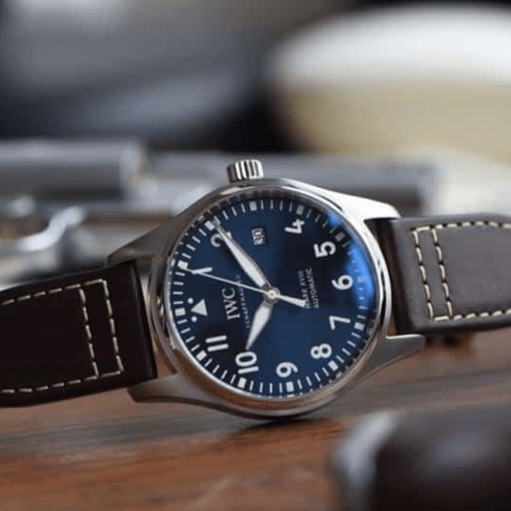 IWC 파일럿 마크 18 어린왕자 에디션 블루 다이얼 레더 스트랩 40mm IW327004