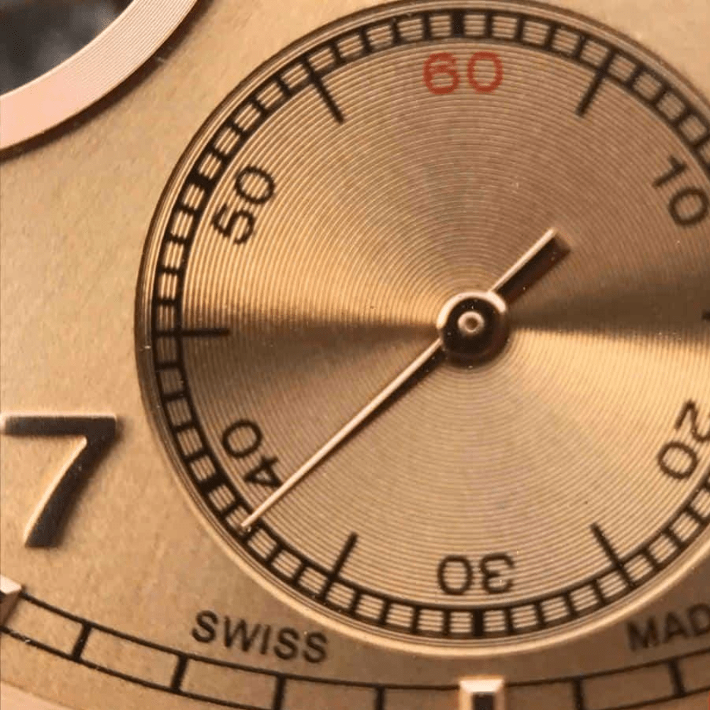 IWC 포르투기저 투르비옹 오토매틱 스틸 로즈골드 레더 스트랩 42mm IW546302