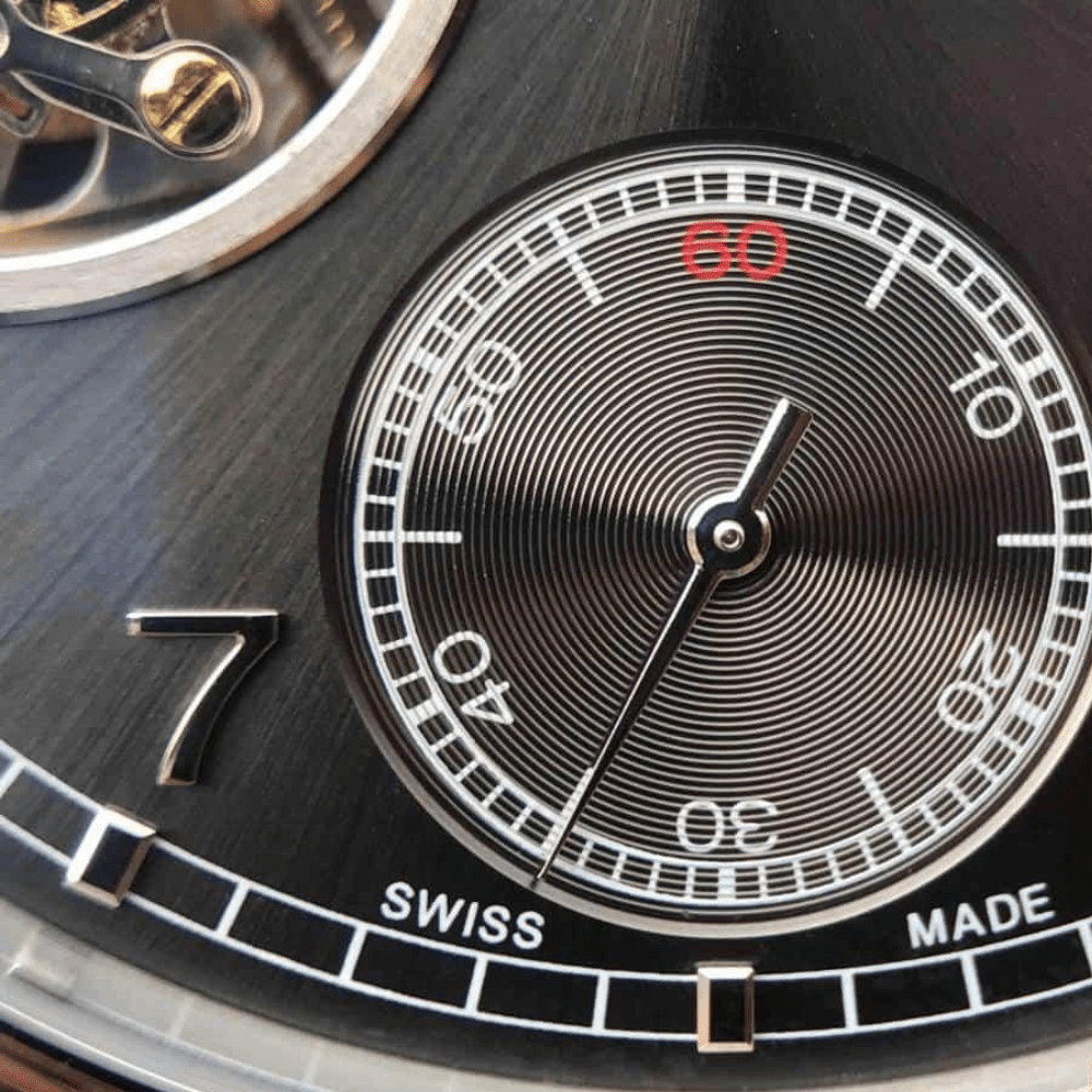 IWC 포르투기저 투르비옹 오토매틱 스틸 그레이 다이얼 레더 스트랩 42mm IW546302