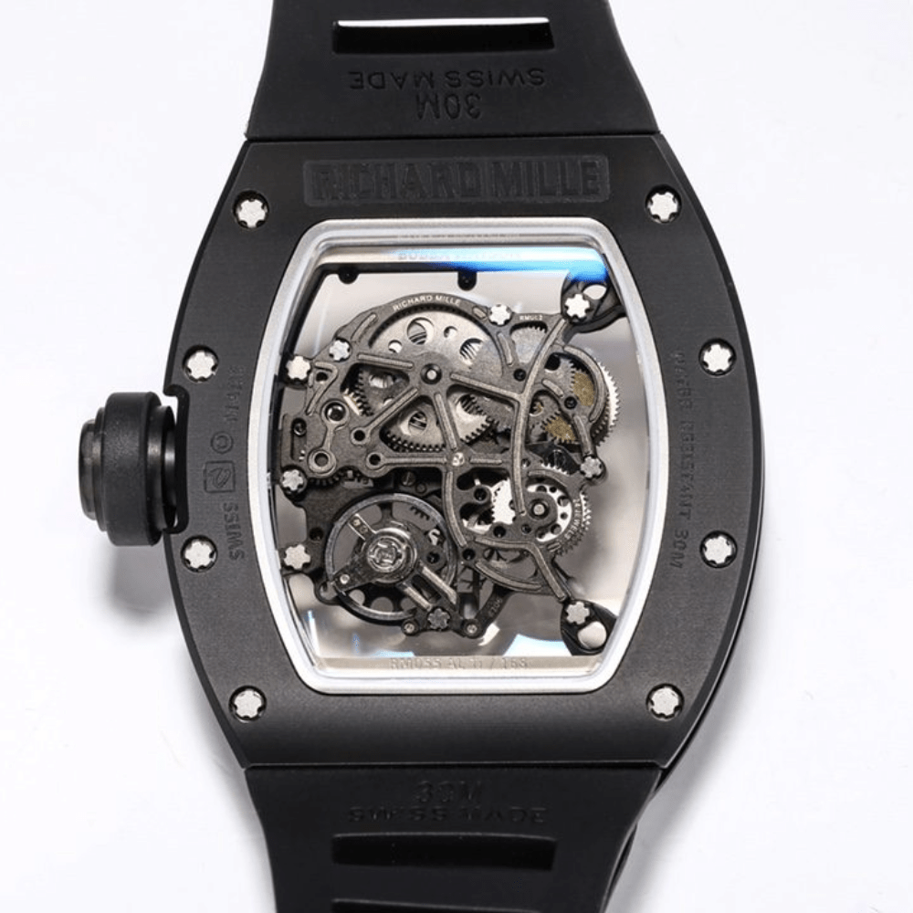 리차드밀 부바왓슨 블랙 세라믹 블랙 러버밴드 RM-055