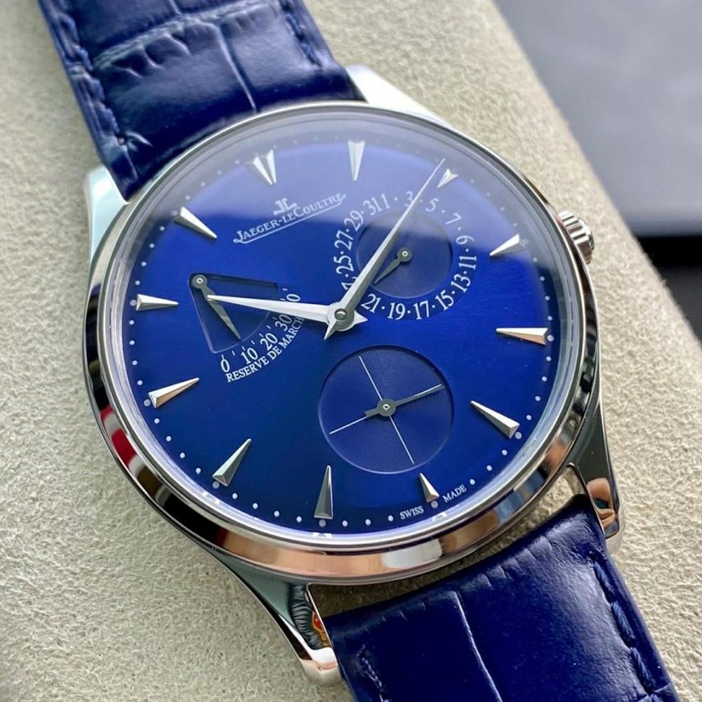 예거 르쿨트르 마스터 울트라 씬 레저브 드 마르쉐 화이트골드 레더 스트랩 39mm Q1378480