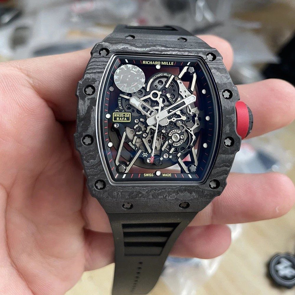 리차드밀 라파엘 나달 블랙 NTPT 카본 스켈레톤 다이얼 블랙 러버 스트랩 V4버전 RM35-02
