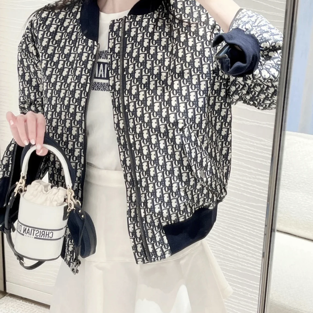 디올 23FW 클래식 오블리크 코튼 봄버 자켓