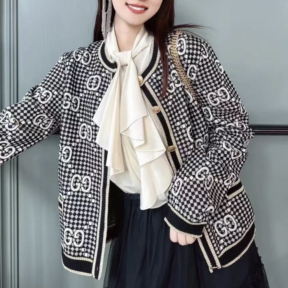 구찌 23FW GG로고 울 혼방 트위드 자켓