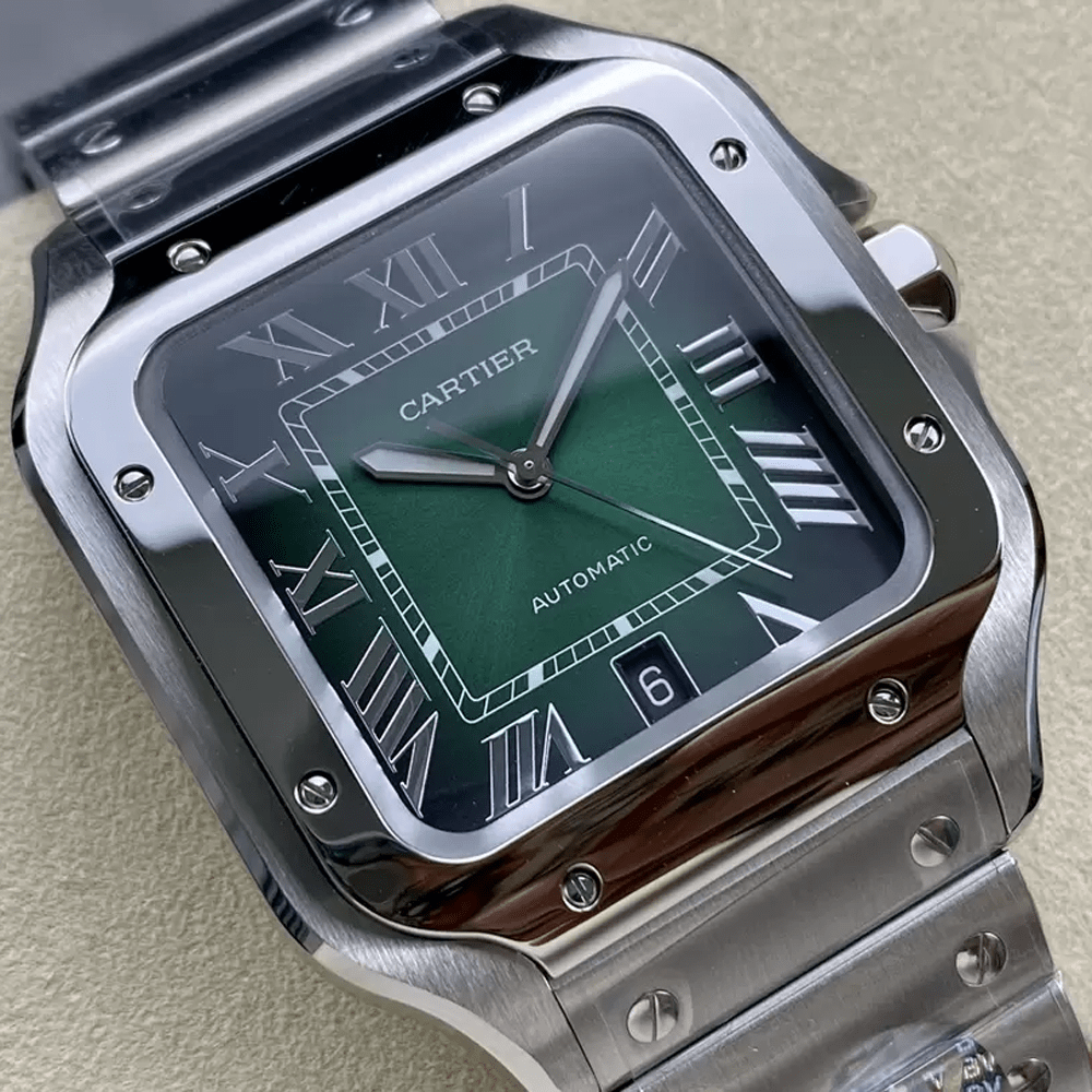 까르띠에 산토스 드 까르띠에 라지 그린 다이얼 40mm WSSA0062