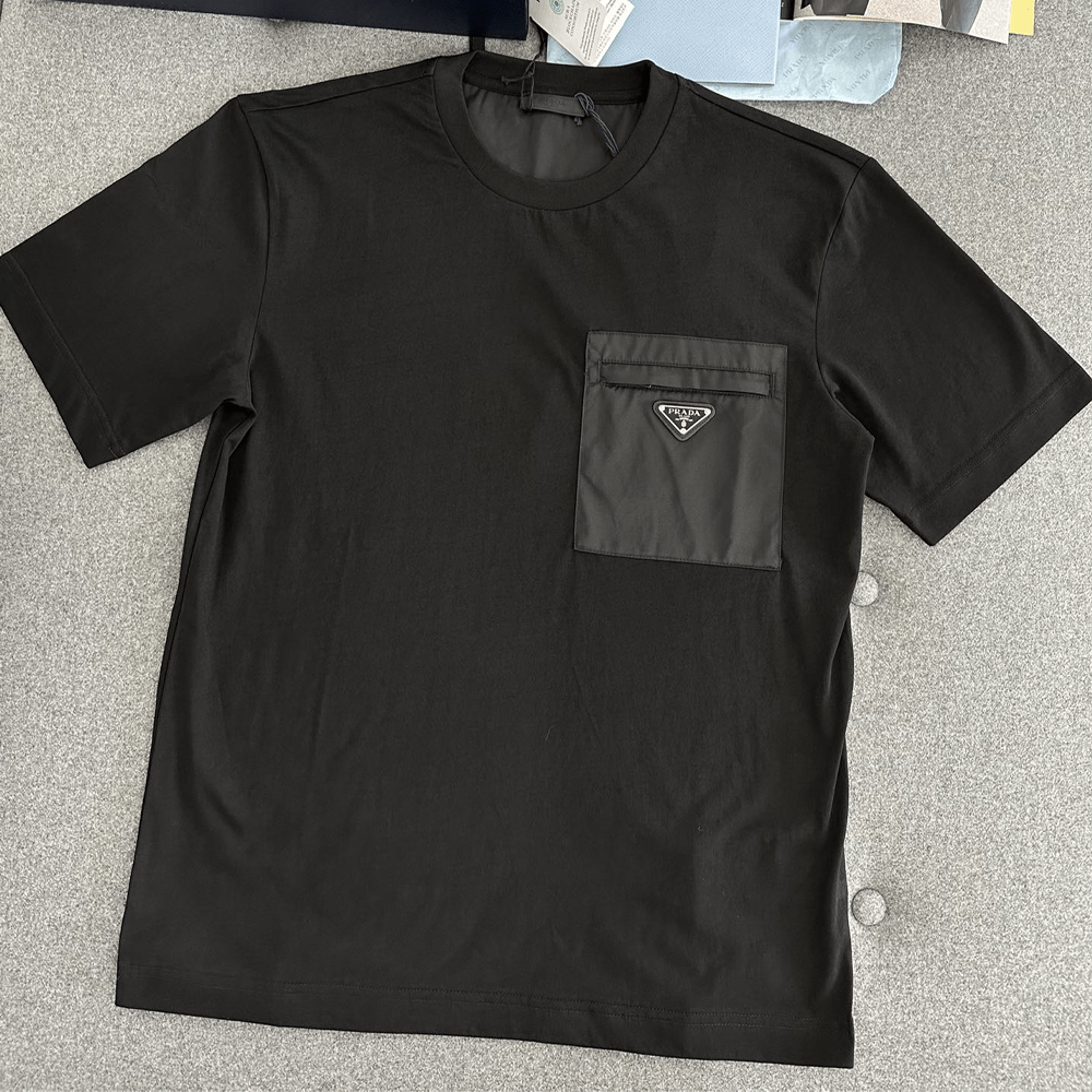 프라다 나일론 포켓 코튼 반팔 티셔츠