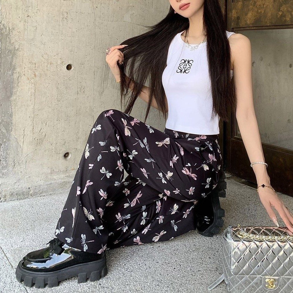 디올 24SS 패턴 프린팅 캐주얼 팬츠 블랙