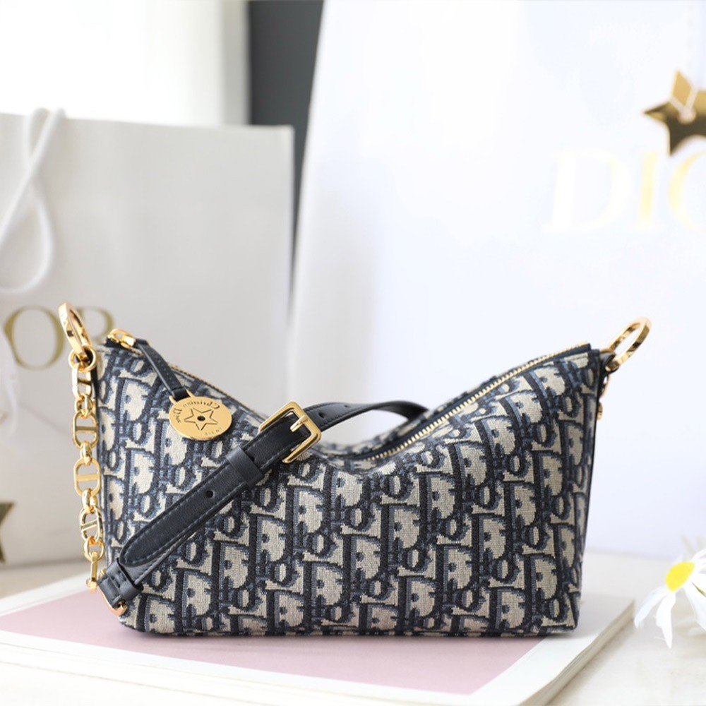 디올 스타 체인 오블리크 자카드 호보백 S3202UTZQ