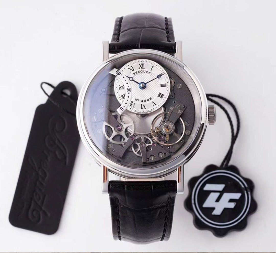 브레게 트래디션 레트로그레이드 실버 레더 스트랩 40mm 7097BB/G1/9WU