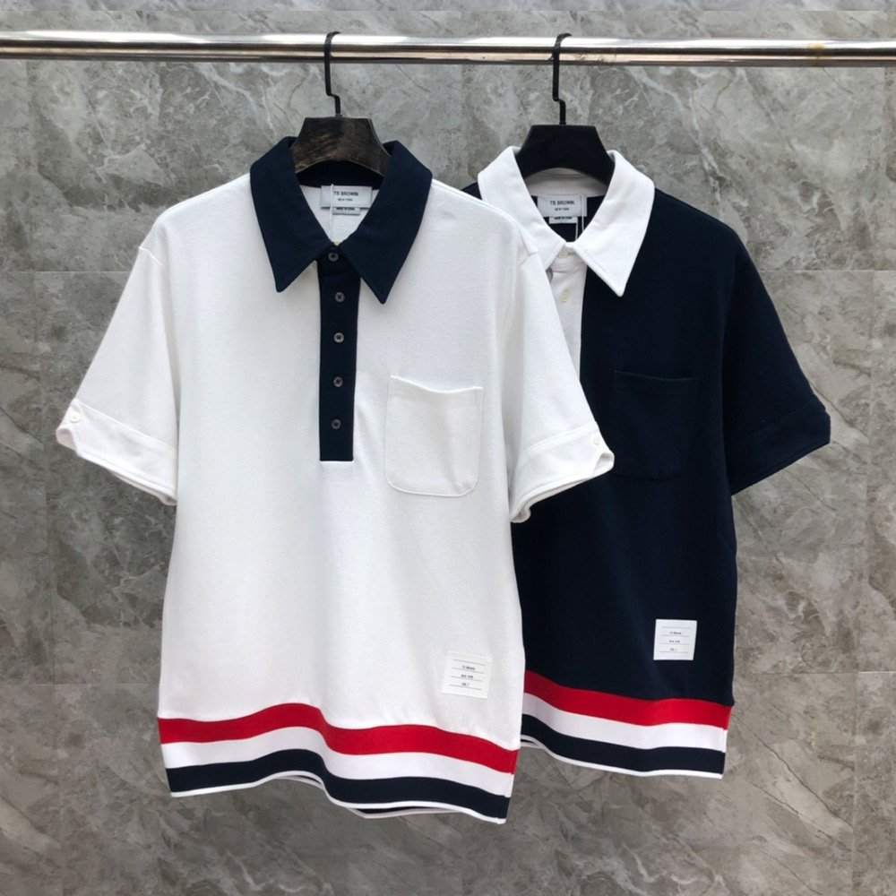 톰브라운 24SS 밑단 포인트 폴로 반팔 티셔츠