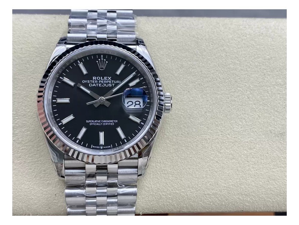 롤렉스 데이저스트 블랙 다이얼 바인덱스 SS 쥬빌레 36mm 116234