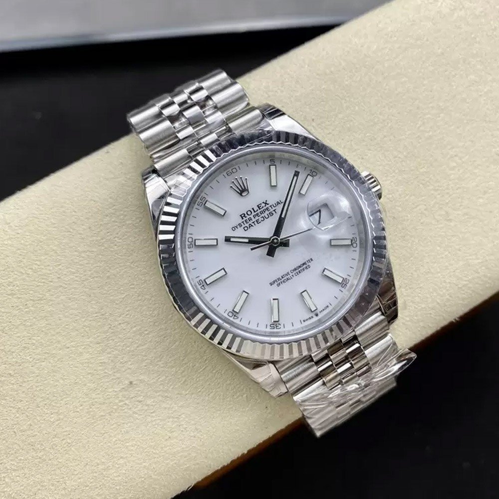 롤렉스 데이저스트 화이트 다이얼 바인덱스 SS 쥬빌레 41mm 126334