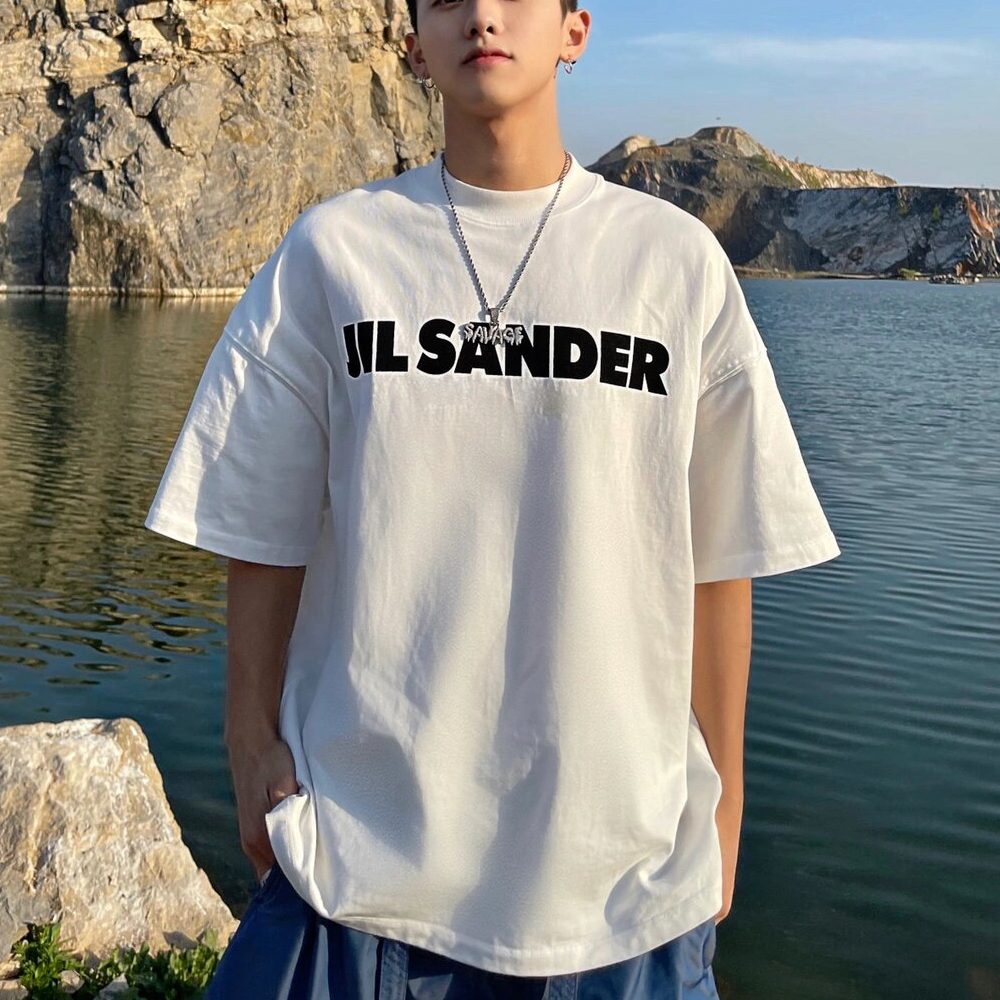 질샌더 기본 로고 프린팅 반팔 티셔츠