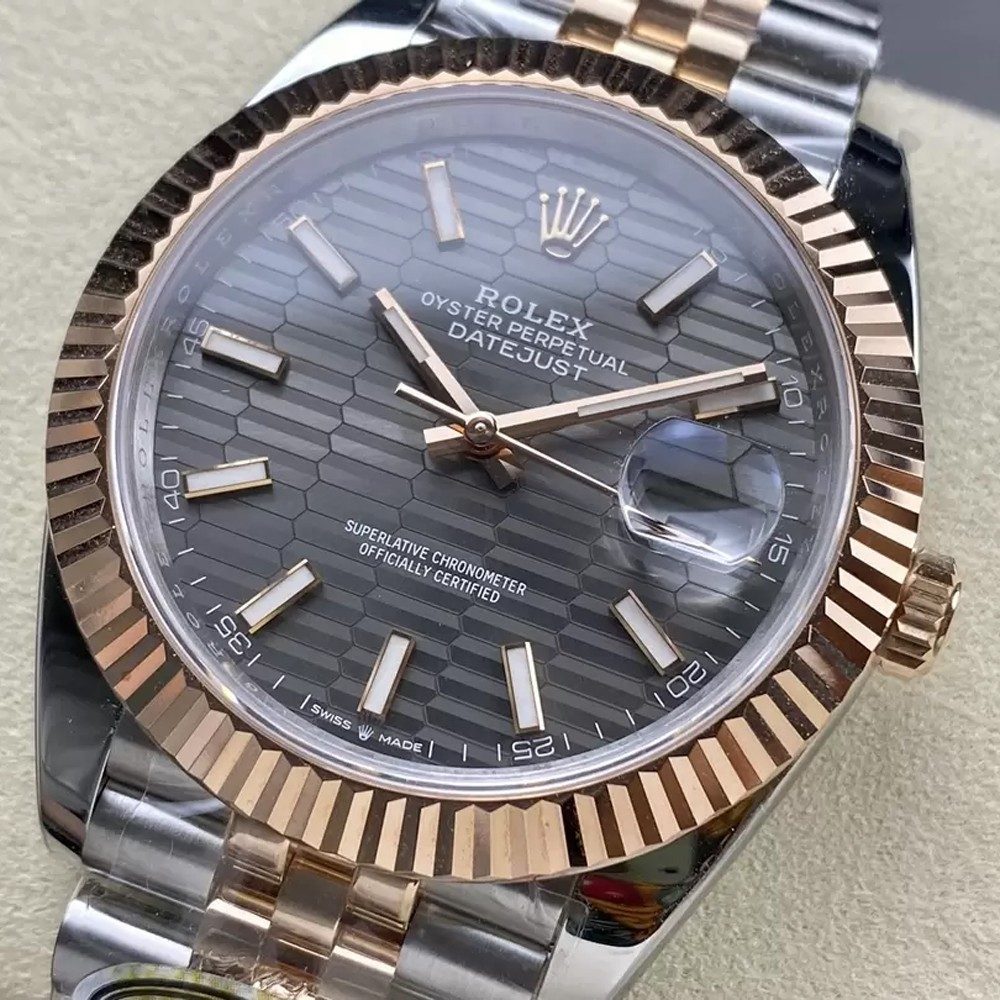 롤렉스 데이저스트 그레이 텍스처 다이얼 바인덱스 RG 콤비 쥬빌레 41mm 126331