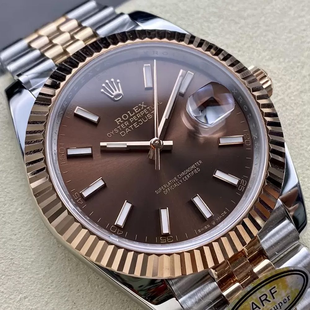 롤렉스 데이저스트 초코 다이얼 바인덱스 RG 콤비 쥬빌레 41mm 126331